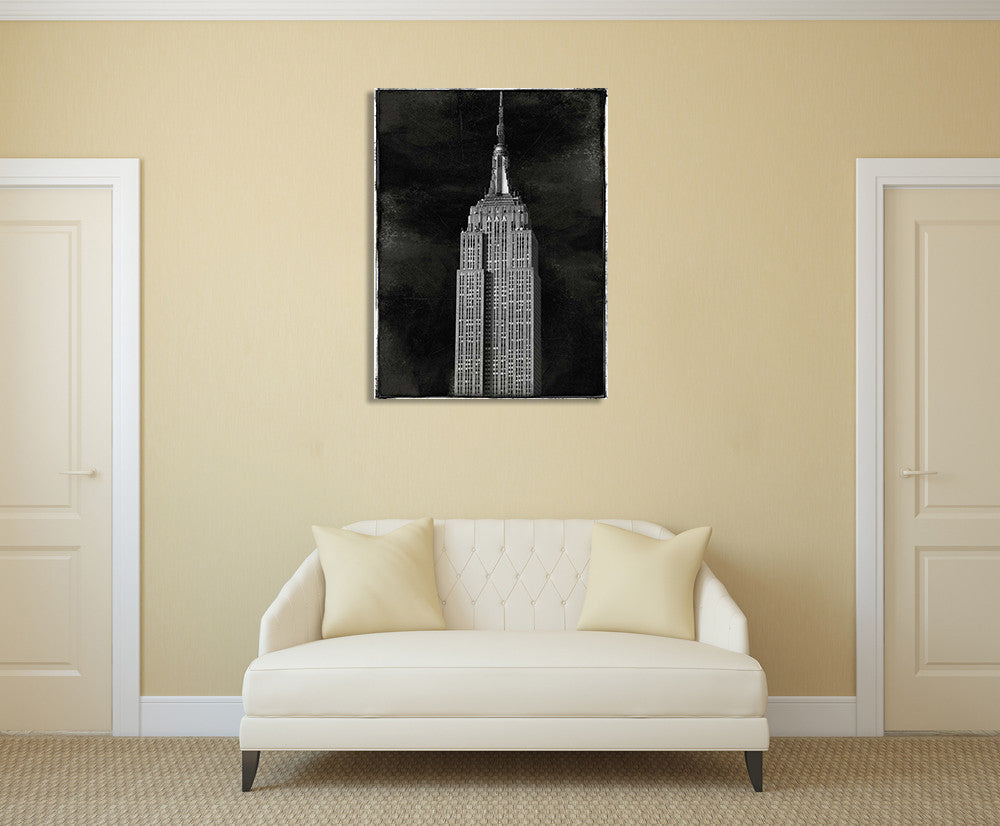New York Empire State Wall Art Print on the wall