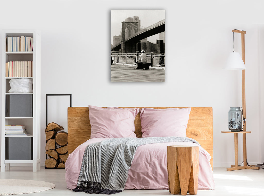 New York Man at the Brooklyn II Wall Art Print on the wall