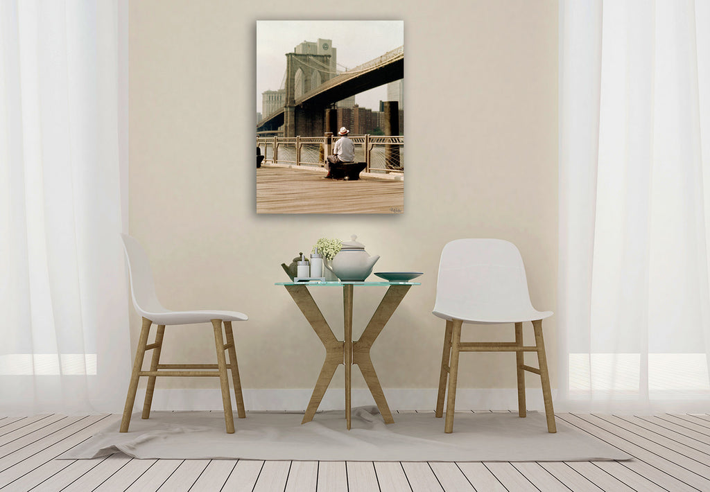 New York Man at the Brooklyn I Wall Art Print on the wall
