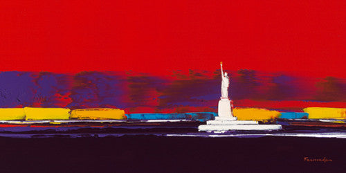 New York in Red Wall Art Print
