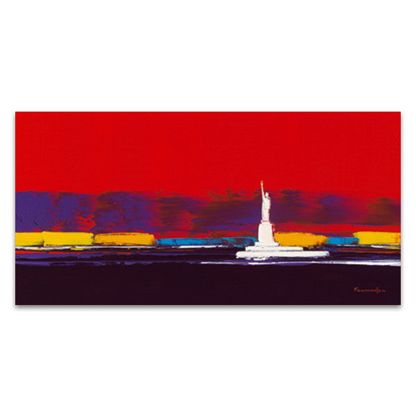 New York in Red Wall Art Print