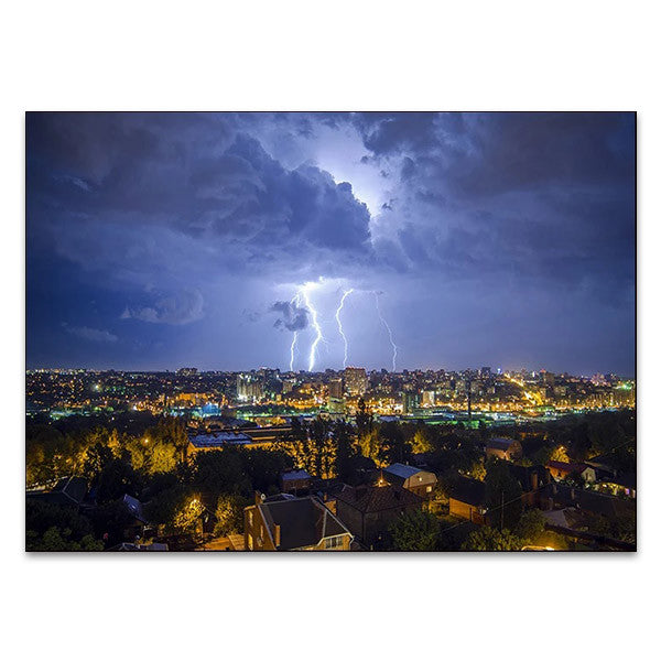 Night City Lightning Wall Art Print 
