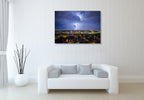 Night City Lightning Wall Art Print on the wall