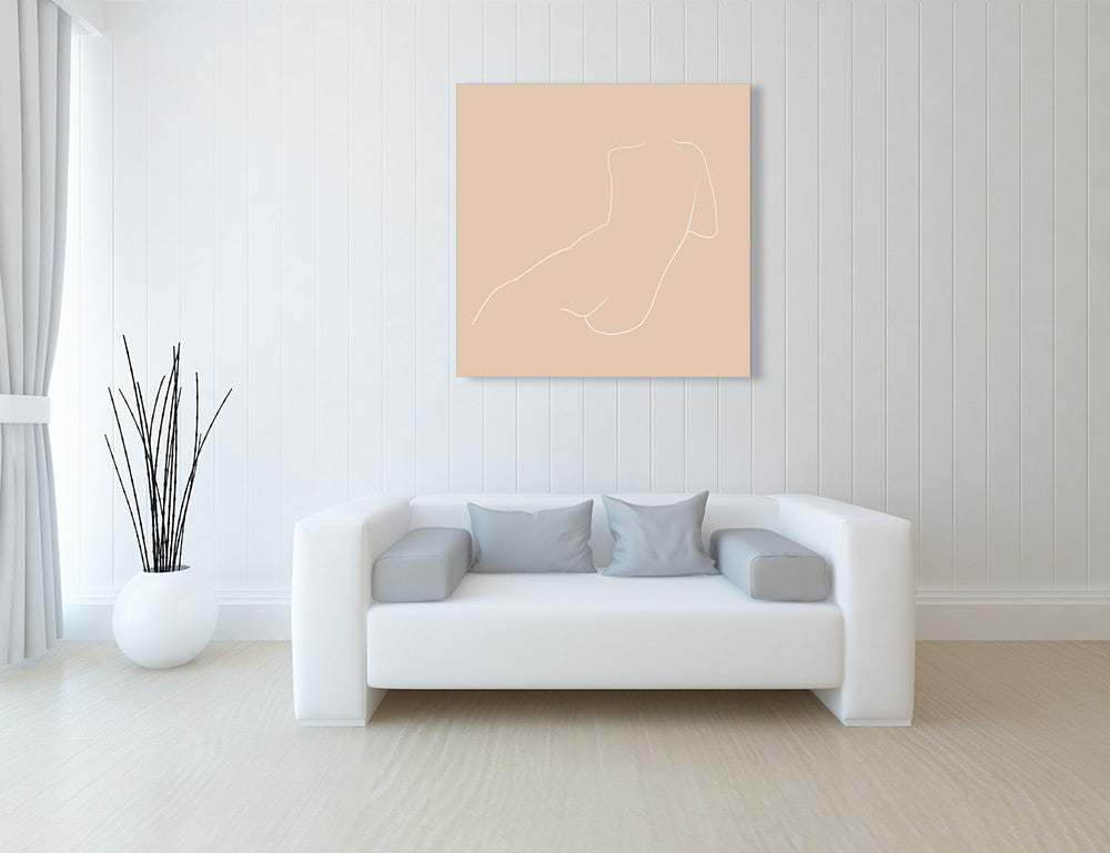 Nude Female Line Art Print on the wall
