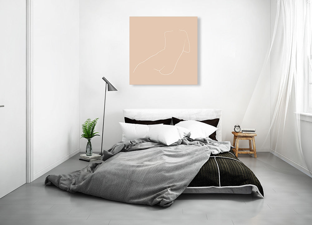 Nude Female Line Art Print on the wall