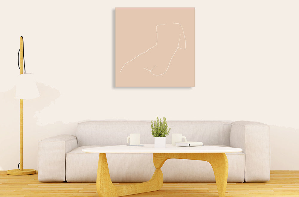 Nude Female Line Art Print on the wall