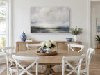 Pale Marsh Light landscape canvas print on the wall of a Hamptons dining room