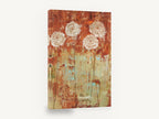 Rust and Sage Roses, white roses rust textured abstract, floral canvas wall art print ready to hang