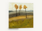 Three Amber Trees, three autumn trees landscape painting, floral canvas wall art print ready to hang