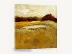 Golden Field Dusk, golden field abstract landscape painting, floral canvas wall art print ready to hang
