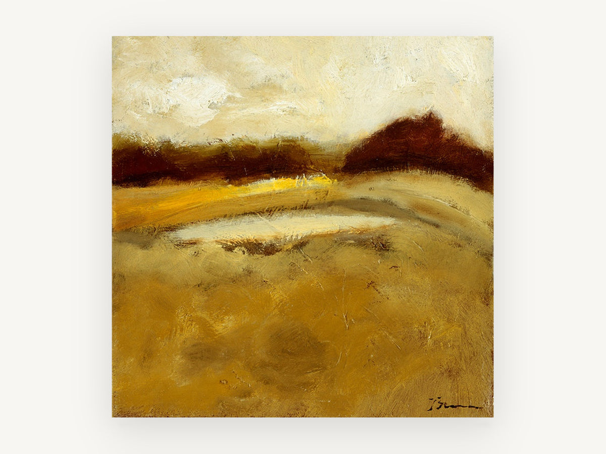Golden Field Dusk, floral canvas wall art print, front view