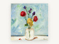 Bright Blooms in Glass, floral canvas wall art print, front view