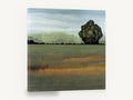Lone Tree Green Field, lone tree green field landscape painting, floral canvas wall art print ready to hang