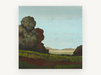 Rust Trees Over Meadow, floral canvas wall art print, front view