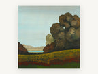 Meadow Beyond the Oaks, floral canvas wall art print, front view