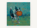 Frisbee Catch, vintage canvas wall art print, front view