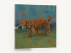 Rope Toy Retriever, golden retriever dog playing art, stretched canvas wall art print ready to hang