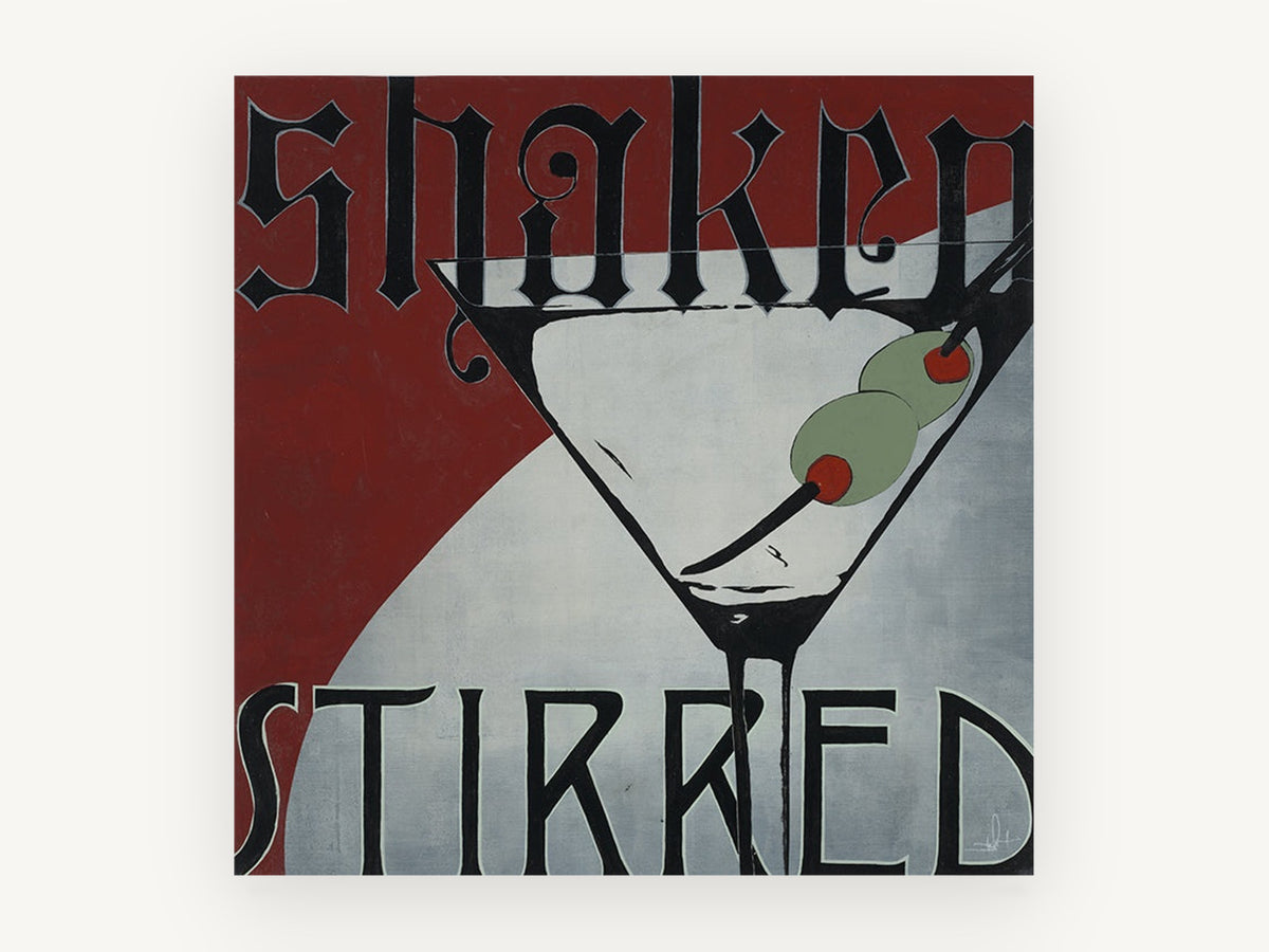 Shaken or Stirred Martini, vintage canvas wall art print, front view