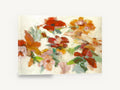 Scattered Autumn Blooms, red orange abstract floral canvas, floral canvas wall art print ready to hang