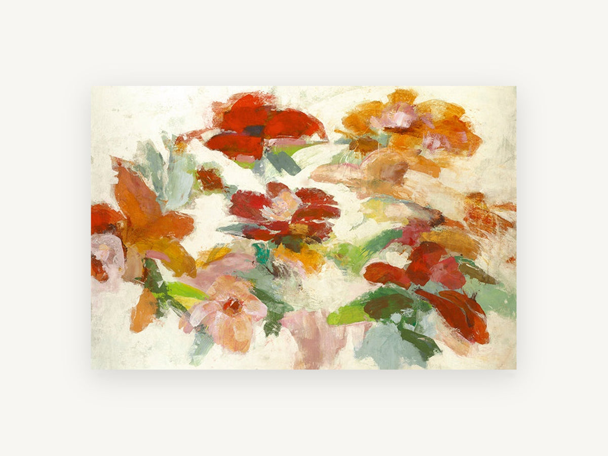 Scattered Autumn Blooms, floral canvas wall art print, front view