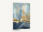Eiffel Tower Dusk Collage, eiffel tower collage style art, city canvas wall art print ready to hang
