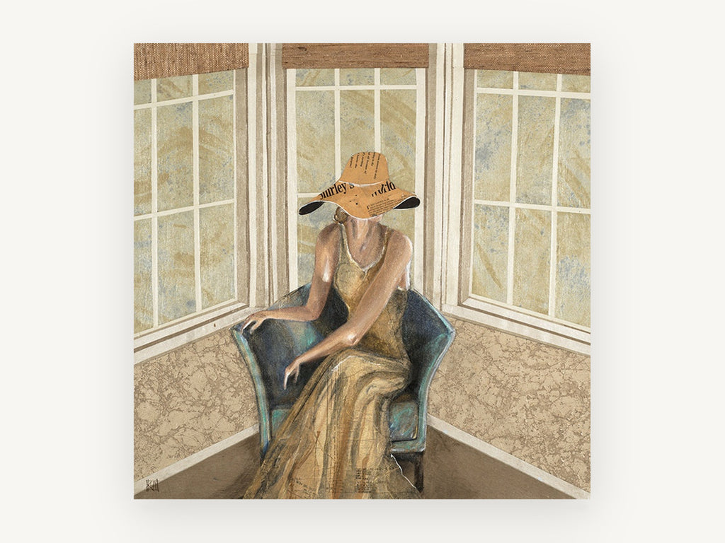 Lady in the Bay Window, vintage canvas wall art print, front view