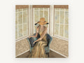 Lady in the Bay Window, vintage canvas wall art print, front view