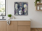 Midnight Wine Silhouettes kitchen canvas print on the wall of a kitchen