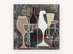 Overlapping Wine Glasses, kitchen canvas wall art print, front view