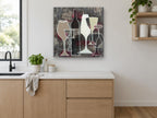 Overlapping Wine Glasses kitchen canvas print on the wall of a kitchen