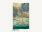 Teal Horizon Cloudscape, teal sea storm clouds seascape, coastal canvas wall art print ready to hang
