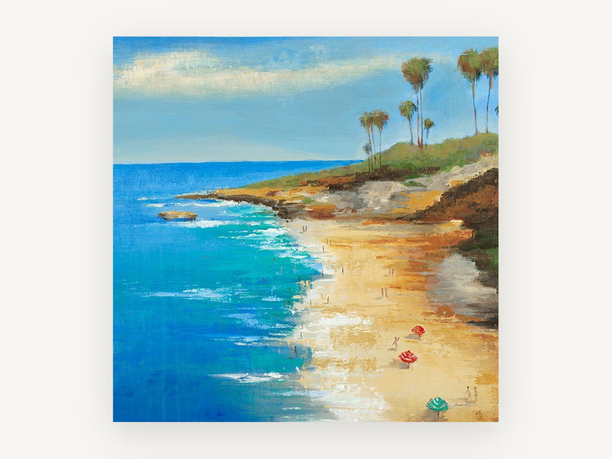 Palm Headland Cove, coastal canvas wall art print, front view