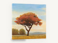 Russet Tree at Dusk, autumn tree landscape painting style, floral canvas wall art print ready to hang