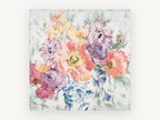 Blue Jar Poppy Bouquet, floral canvas wall art print, front view