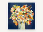 Marigold Night Bouquet, floral canvas wall art print, front view