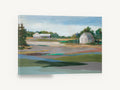 Barns Across Quiet Fields, rural barns field landscape painting, landscape canvas wall art print ready to hang