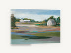 Barns Across Quiet Fields, rural barns field landscape painting, landscape canvas wall art print ready to hang