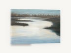 Quiet Marsh Channel, calm wetland channel landscape painting, landscape canvas wall art print ready to hang