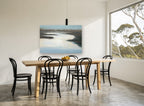 Quiet Marsh Channel landscape canvas print on the wall of a dining room