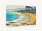 Golden Cove Shoreline, turquoise cove beach seascape painting, coastal canvas wall art print ready to hang