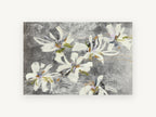 Silver Ground Blooms, floral canvas wall art print, front view
