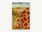 Red Poppy Field, floral canvas wall art print, front view