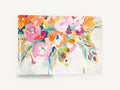 Loose Bloom Bouquet, pink orange abstract floral bouquet, floral canvas wall art print ready to hang
