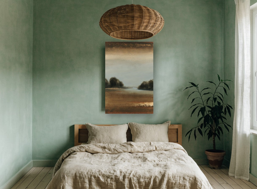 Dusk Inlet Reverie landscape canvas print on the wall of a bedroom