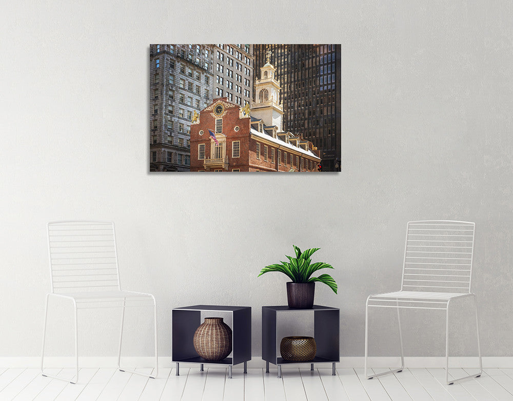 Old and New Architecture Boston Wall Art Print on the wall