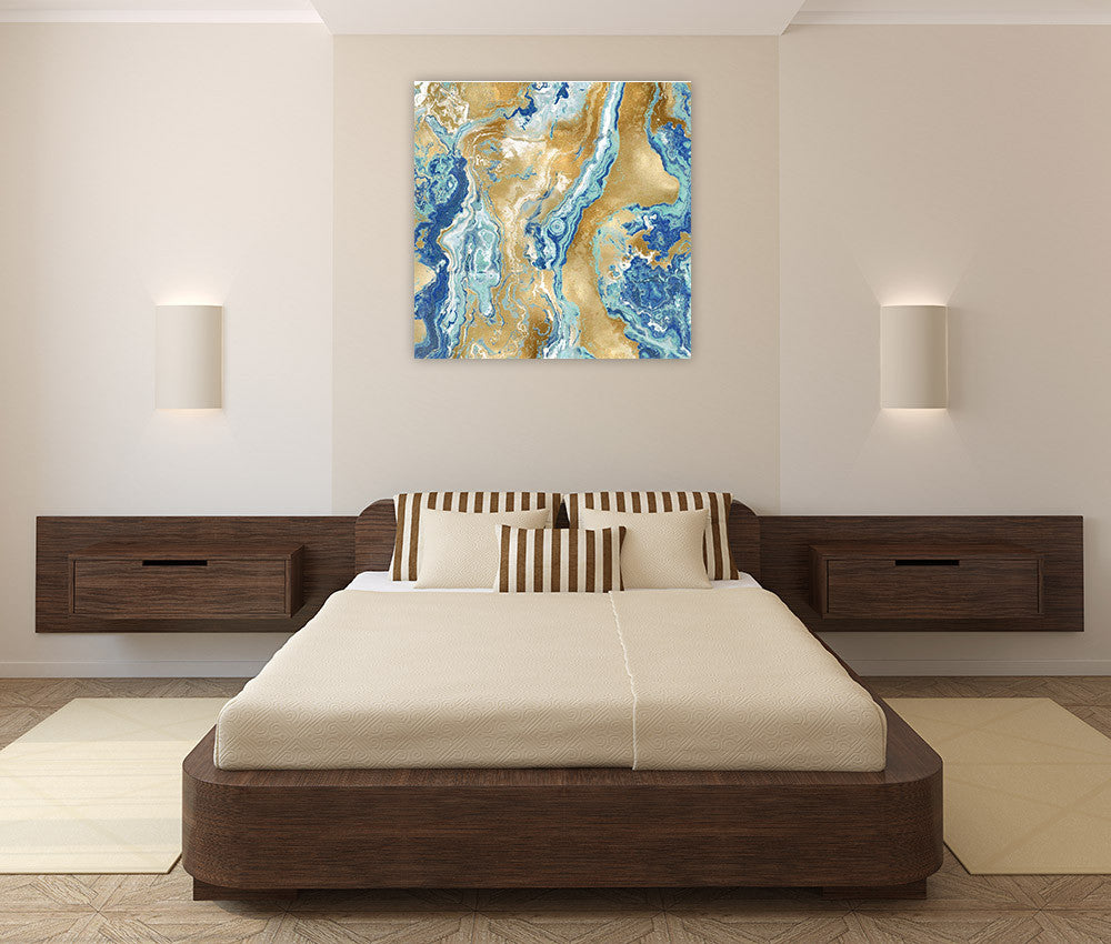 Onyx Aqua Wall Art Print on the wall
