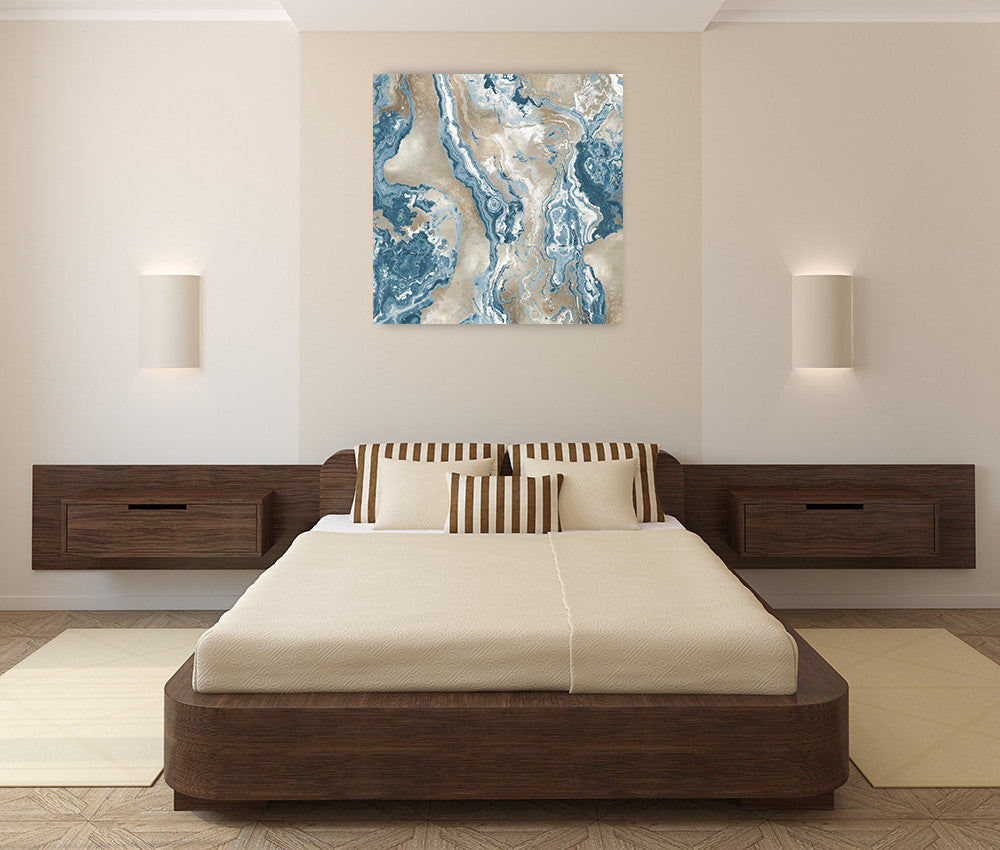 Onyx Teal Wall Art Print on the wall