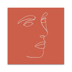 Orange Face Line Art Print