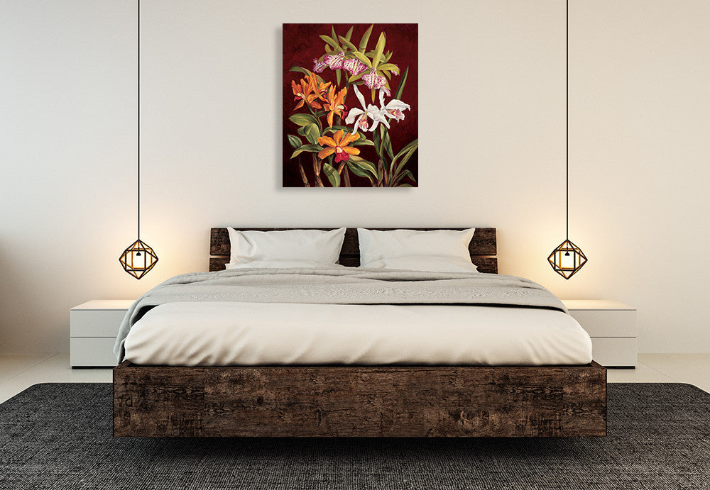 Orchid Trio II Wall Art Print on the wall