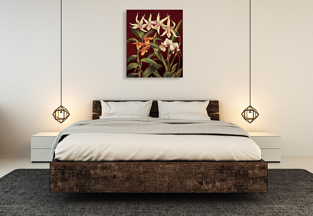 Orchid Trio I Wall Art Print on the wall